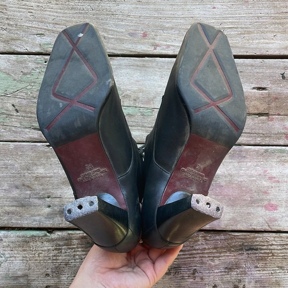 Vintage Markon Witchy Victorian Leather Upper Ankle Boots - Picture 7 of 8